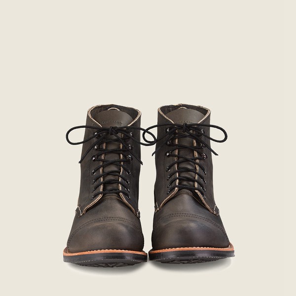 Red Wing Mens Iron Ranger - 6-inch Rough & Tough Leather - Heritage Boots Dark Grey - 3162UEGXB